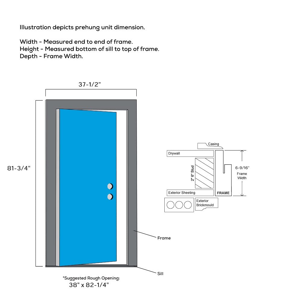 Steel Primed Left-Hand Inswing 1/2 Lite 2-Panel Prehung Front Door 36" x 80" O53897