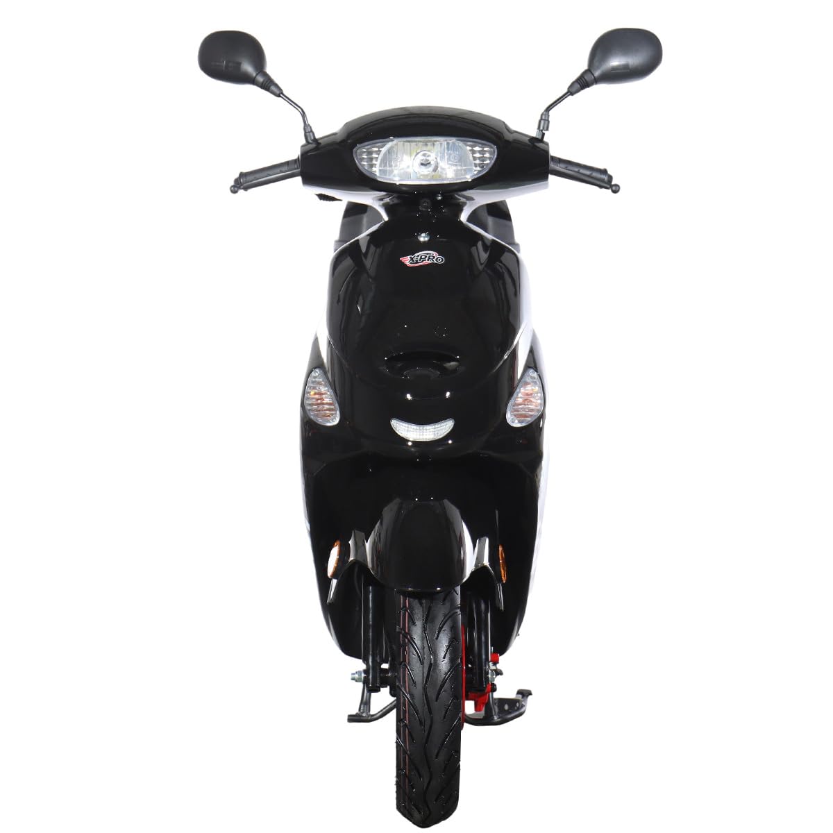 50 Gas Moped with 10" Aluminum Wheels, Rear Trunk, Electric/Kick Start, Black U283