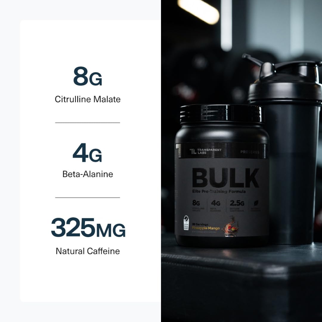 Sugar Free Pre Workout with Beta Alanine, Citrulline Malate & Caffeine, 30 Servings S611925