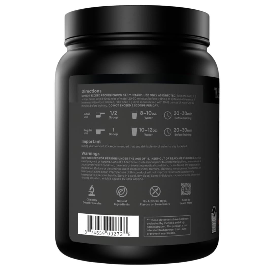 Sugar Free Pre Workout with Beta Alanine, Citrulline Malate & Caffeine, 30 Servings S611925