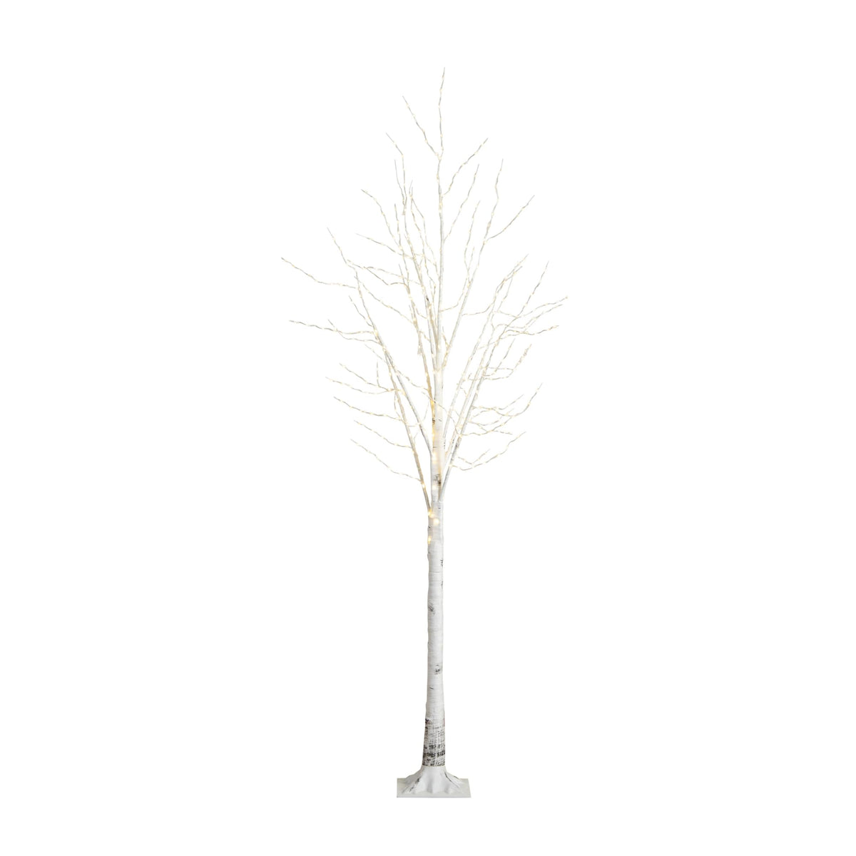 8-FT Pre-lit Artificial White Birch Tree with LED Lights H98486