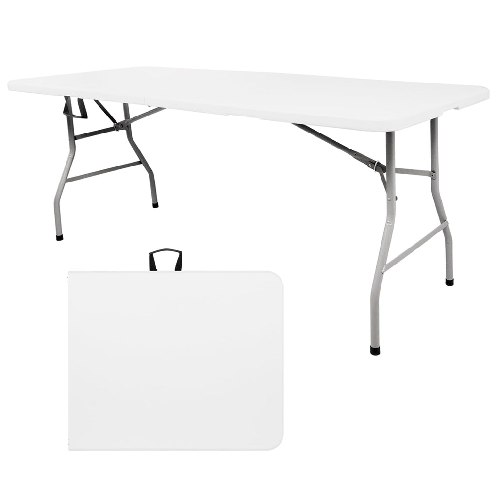 6FT Plastic Folding Table with Lock and Handle B676437