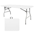 6FT Plastic Folding Table with Lock and Handle B676437