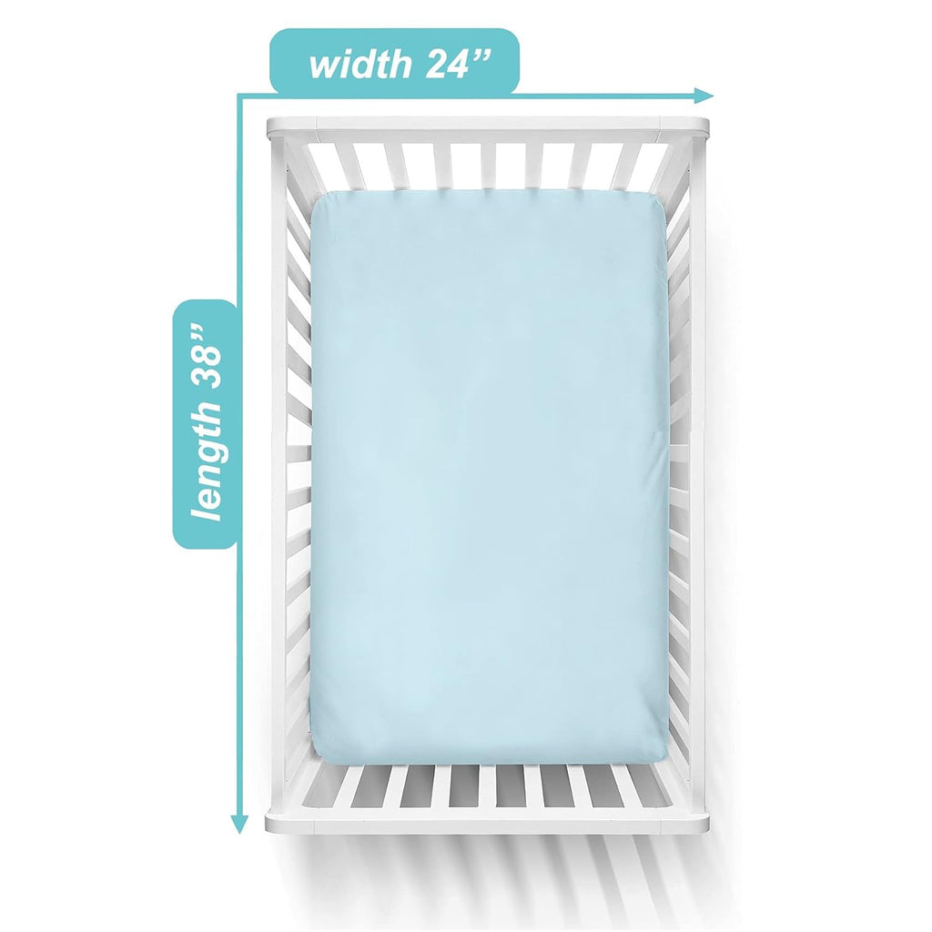 2 Pack Fitted Mini Crib Sheets 38x24" Blue B2157