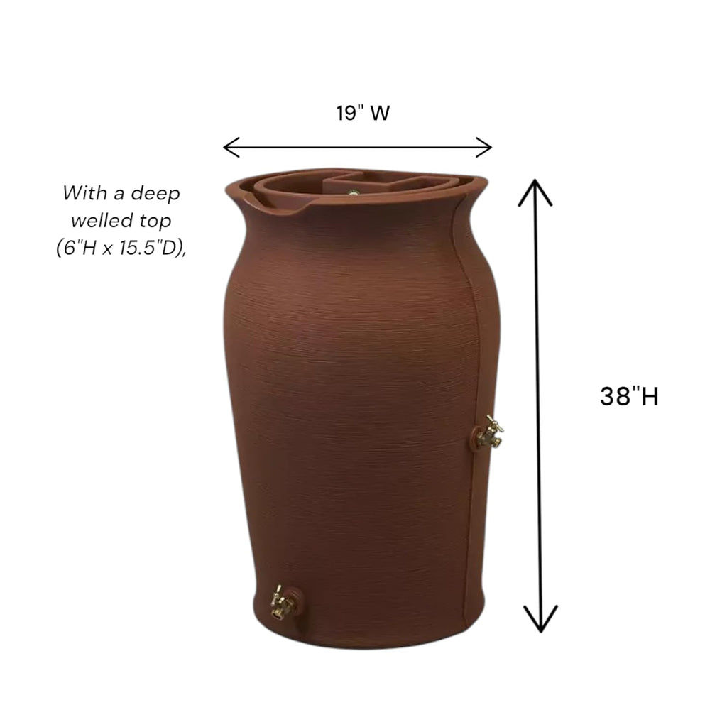 50 Gallon Brown Resin Rain Barrel with Planter Top X25946