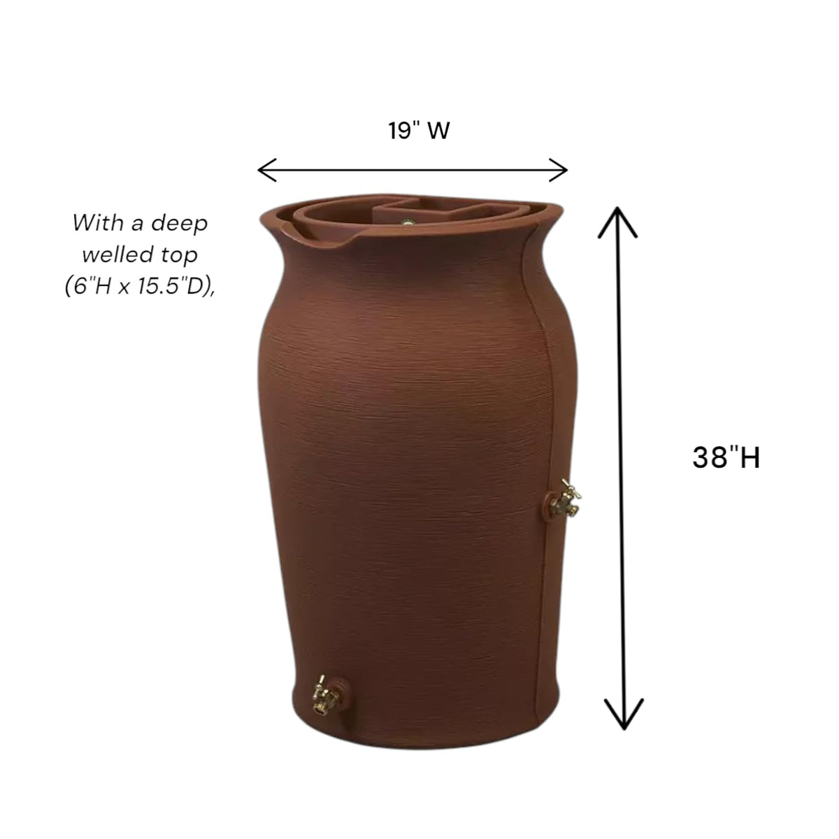 50 Gallon Brown Resin Rain Barrel with Planter Top X25946
