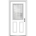 Steel Primed Left-Hand Inswing 1/2 Lite 2-Panel Prehung Front Door 36" x 80" O53897