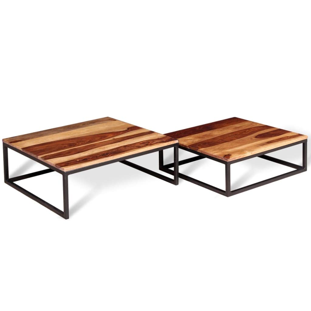 Solid Sheesham Wood Nesting Coffee Table Set E837378