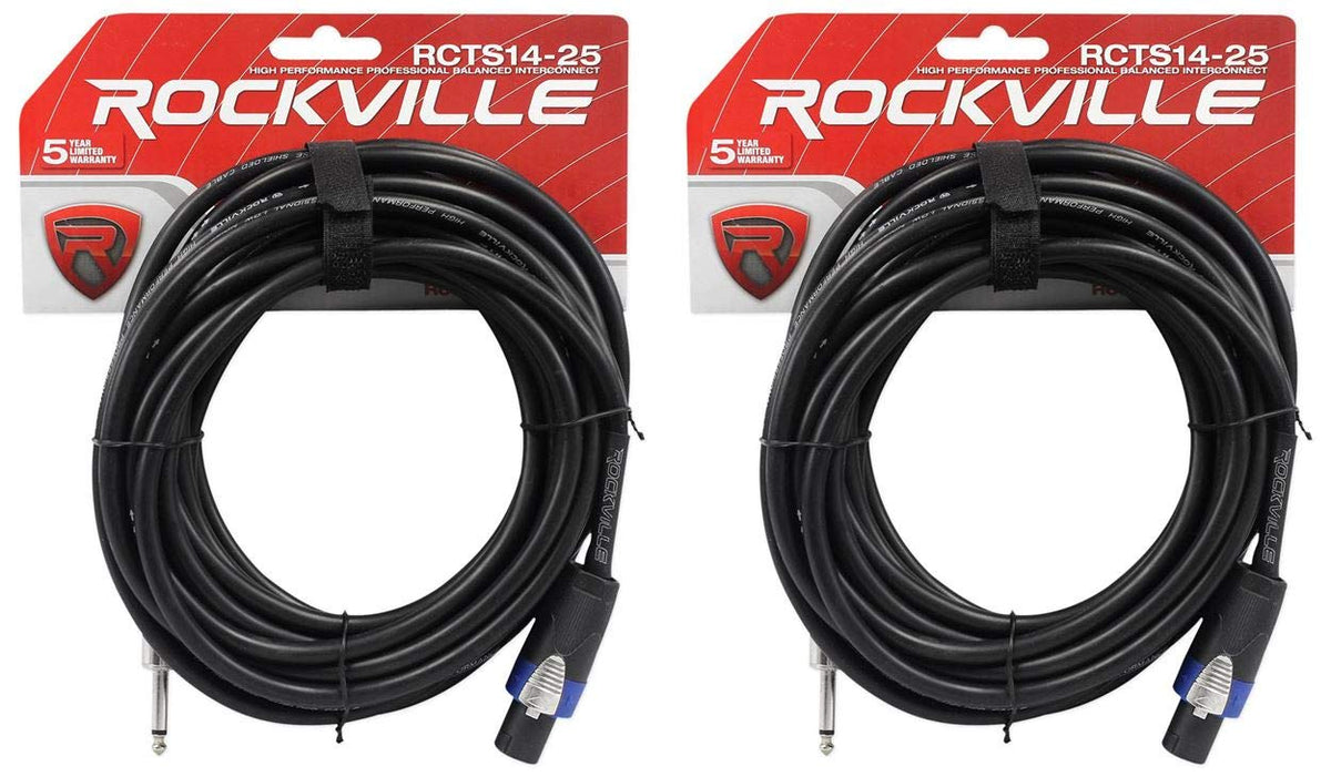 25' 14 AWG Speaker Cable, Copper, 2-Pack L3004