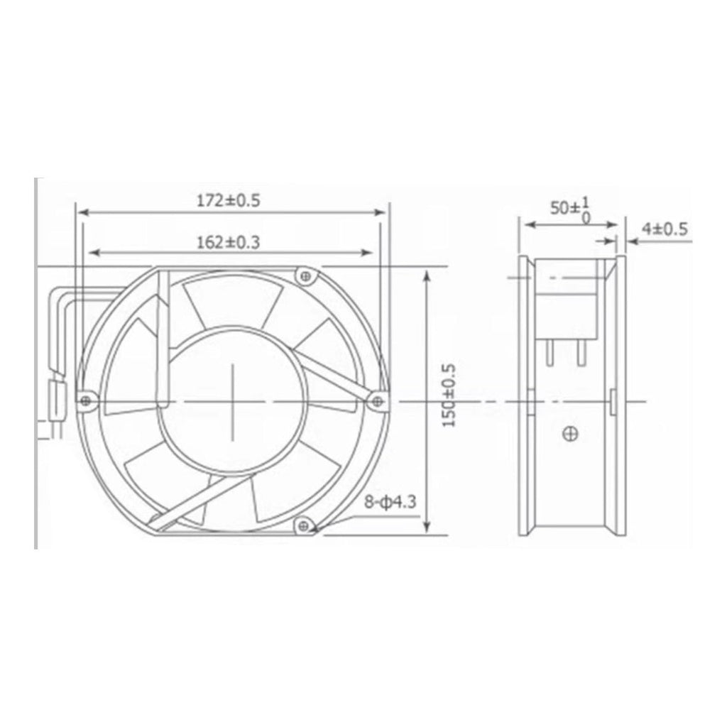 172mm Cooling Fan 24V 1.7A W43183