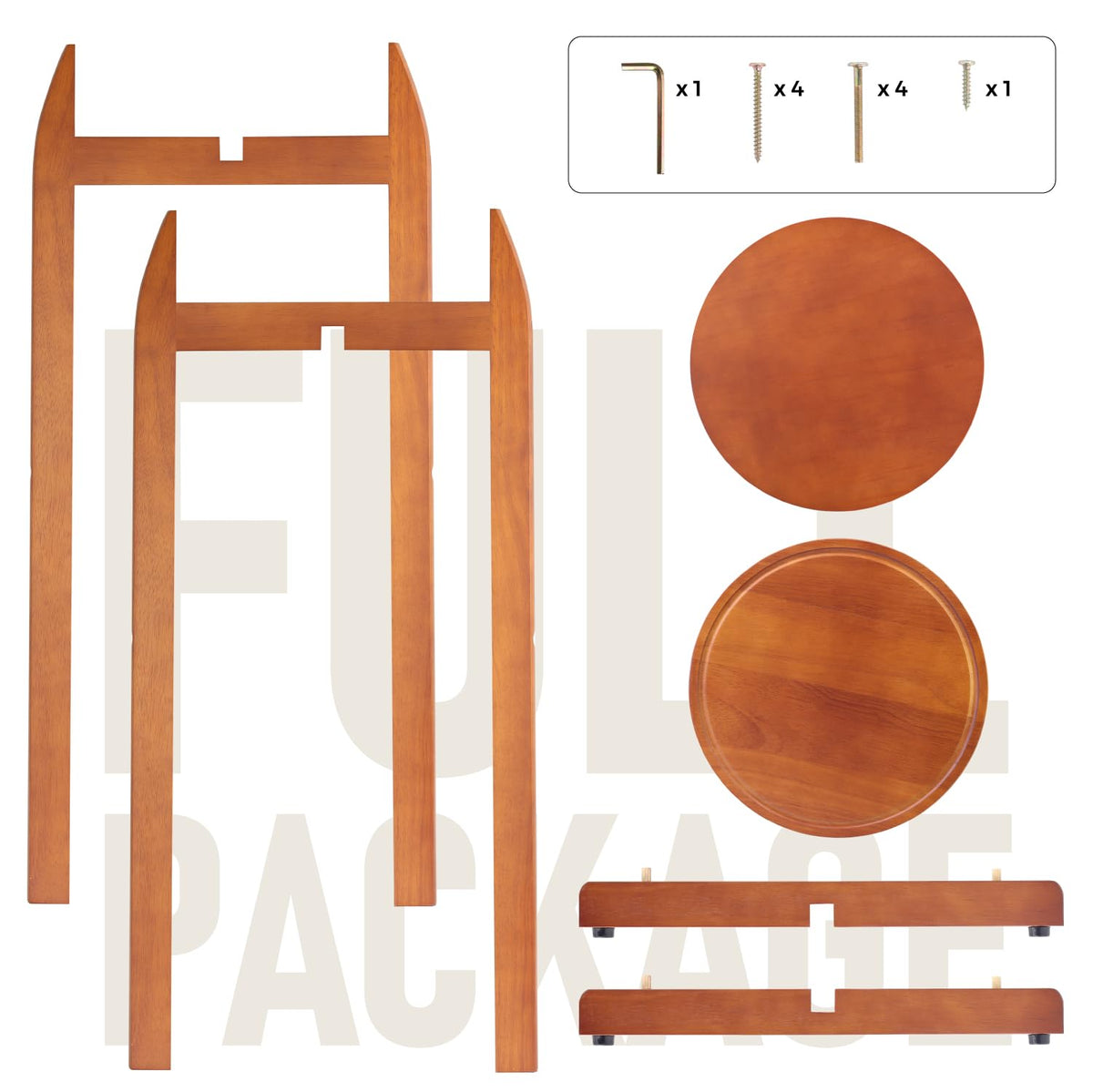 Solid Wood Water Dispenser Stand with 2 Shelves R50161