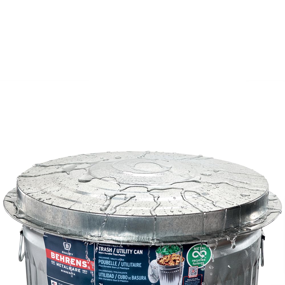 Galvanized Steel 31-Gallon Trash Can N7869