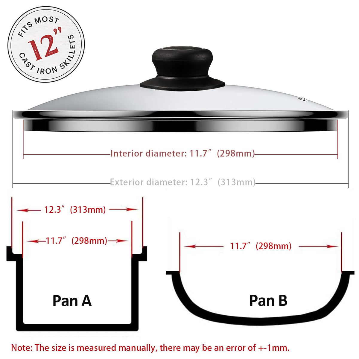 12 Inch Tempered Glass Pan Lid I36431