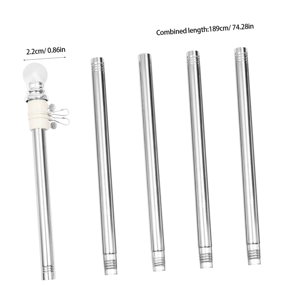 Stainless Steel 6 Foot Adjustable Wall Mount Flagpole Kit F99321