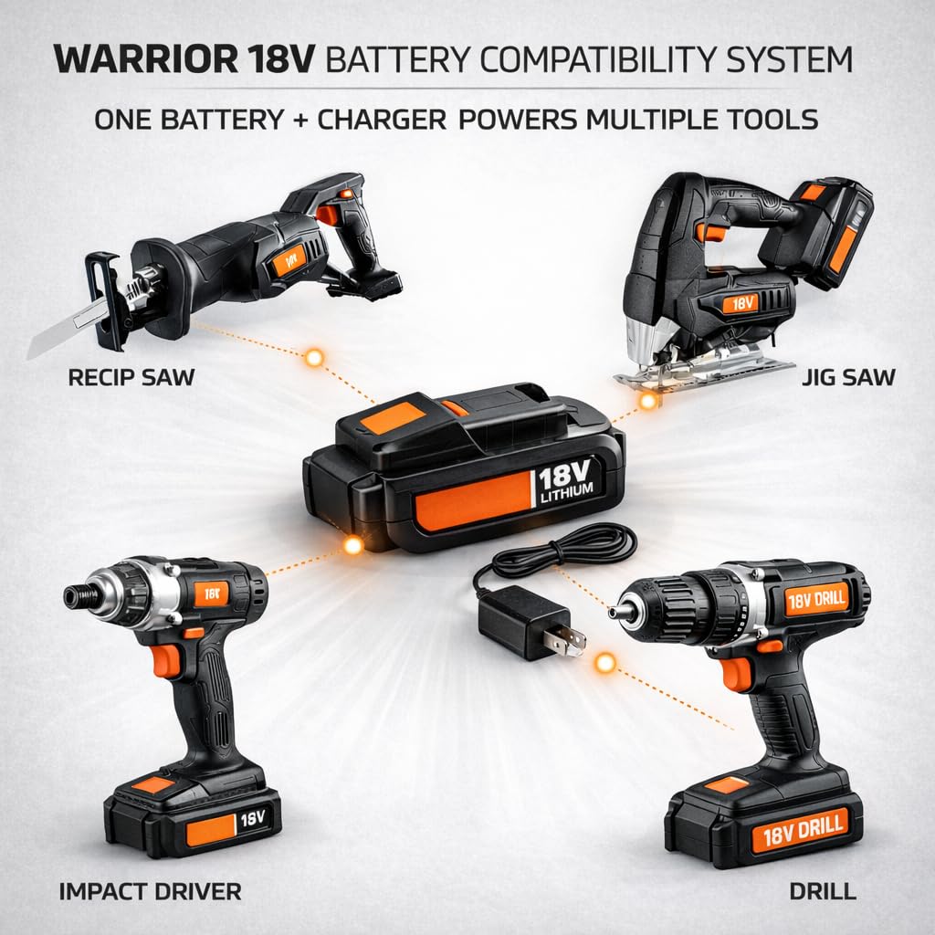 18V Replacement Battery and Charger Kit with 3/8" Cordless Drill Z536