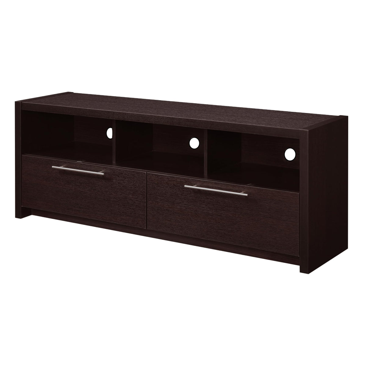 Espresso TV Stand with Storage Cabinets & Shelves K57147
