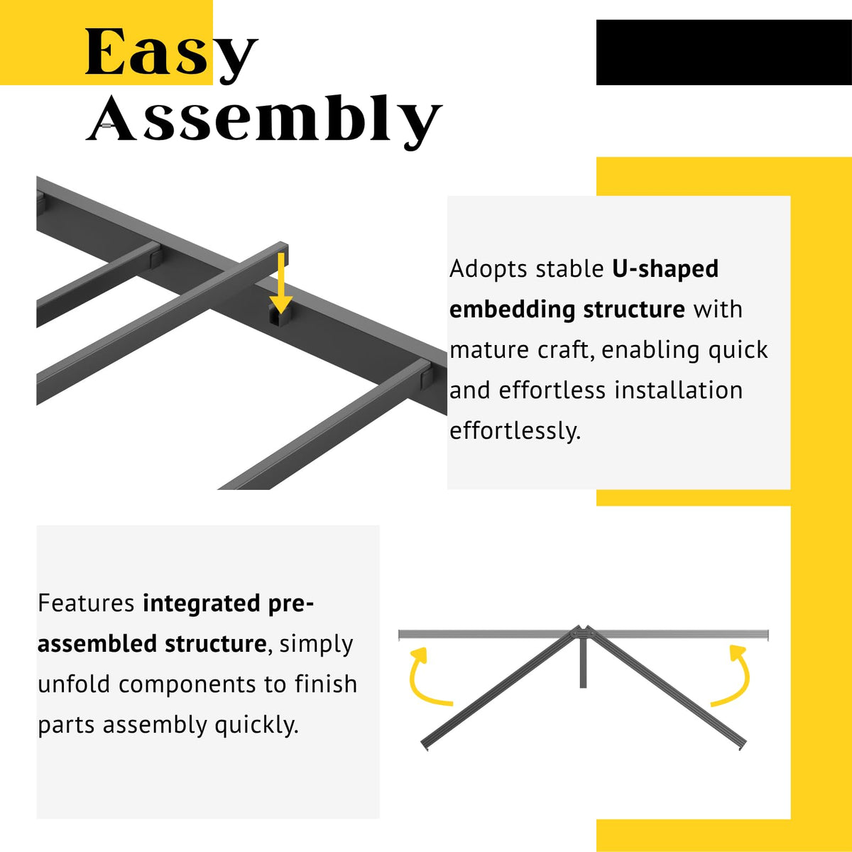 12" Metal Full Platform Bed Frame with Headboard D9718