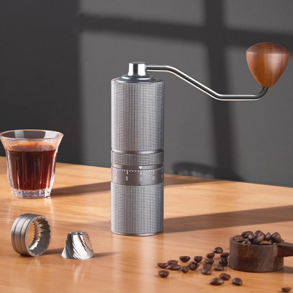 Manual Portable Coffee Grinder with 7 Star Conical Burr C711