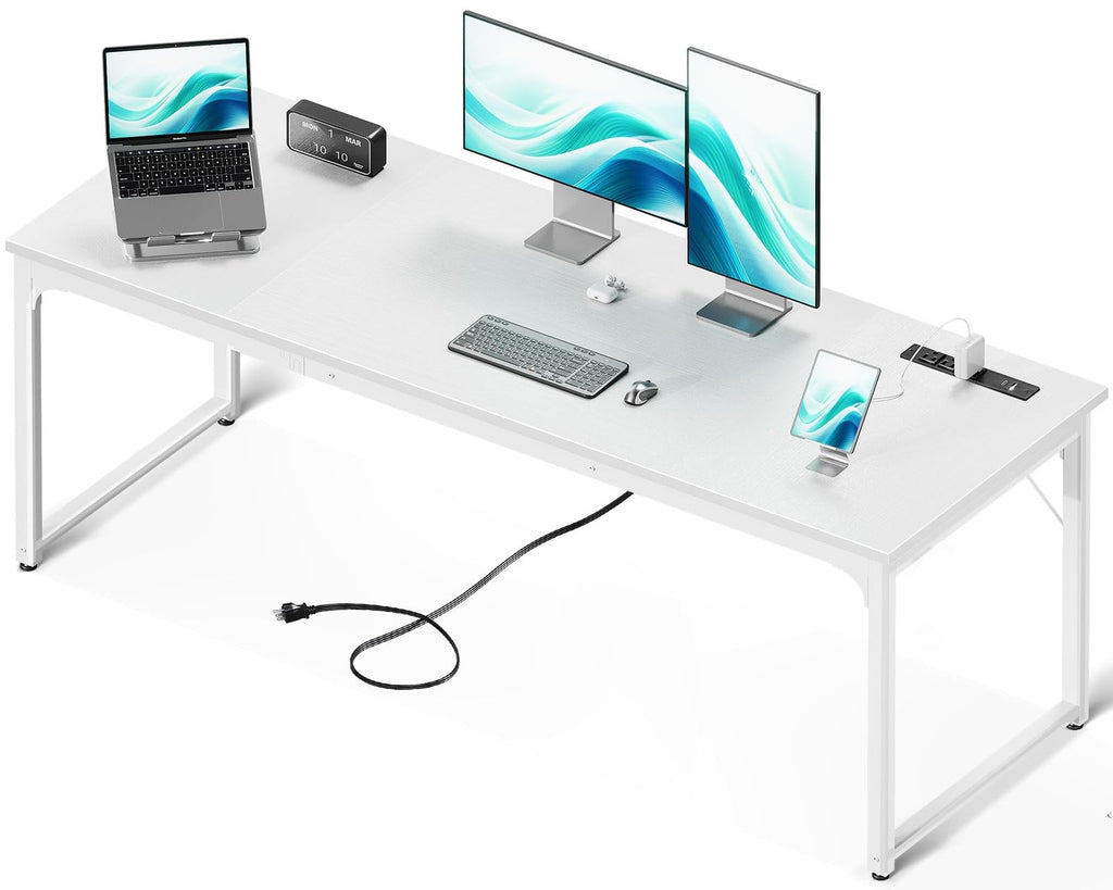 71 Inch White Computer Desk with USB Ports V775746