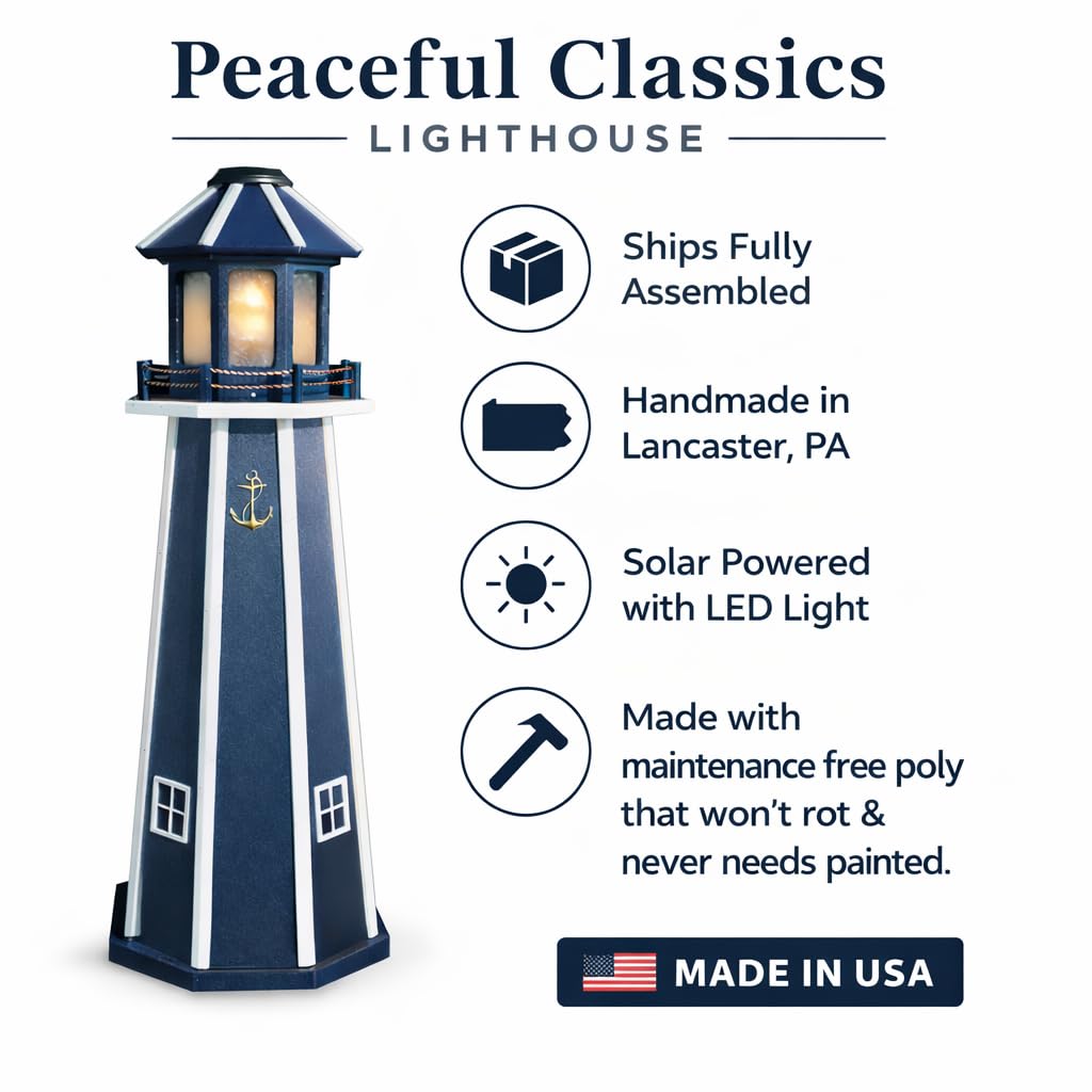Navy 4ft Solar Lighthouse K130687