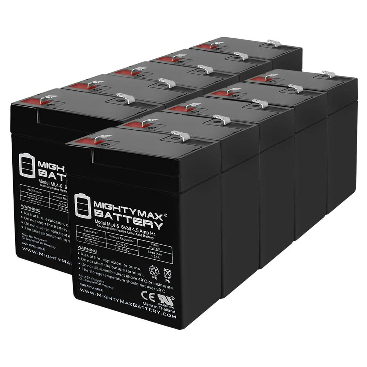 6V 4.5AH SLA Battery 10 Pack U832752