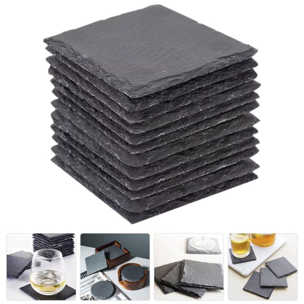 Natural Stone Square Drink Coasters Set H634581
