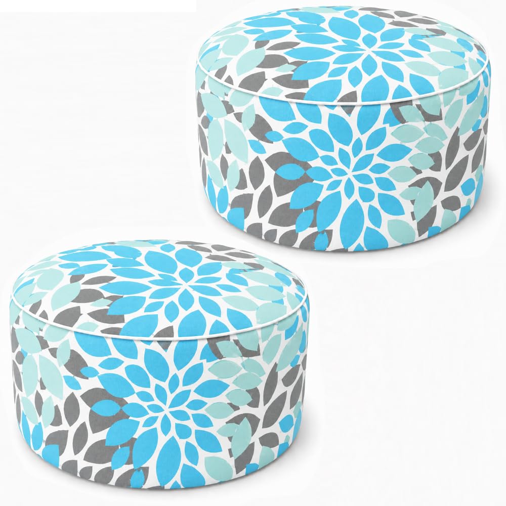 Inflatable Outdoor Ottoman 2 Pack Teal Grey Q115121