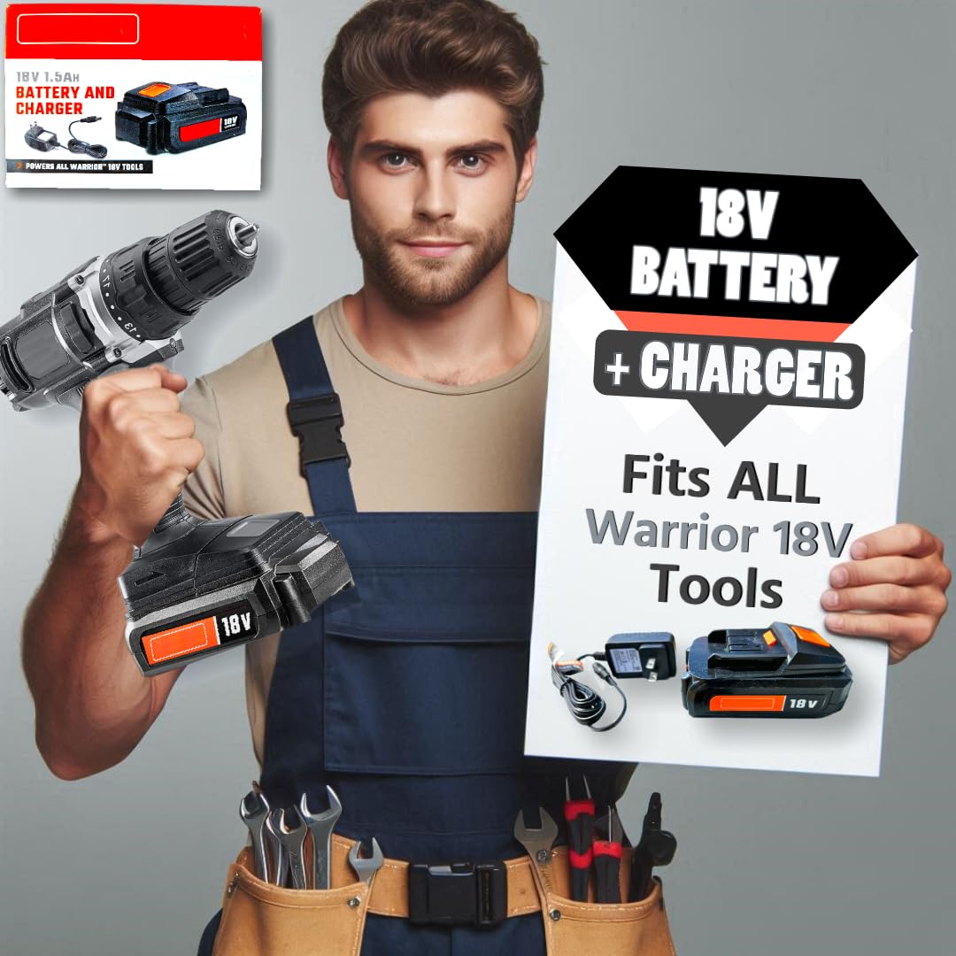 18V Replacement Battery and Charger Kit with 3/8" Cordless Drill Z536