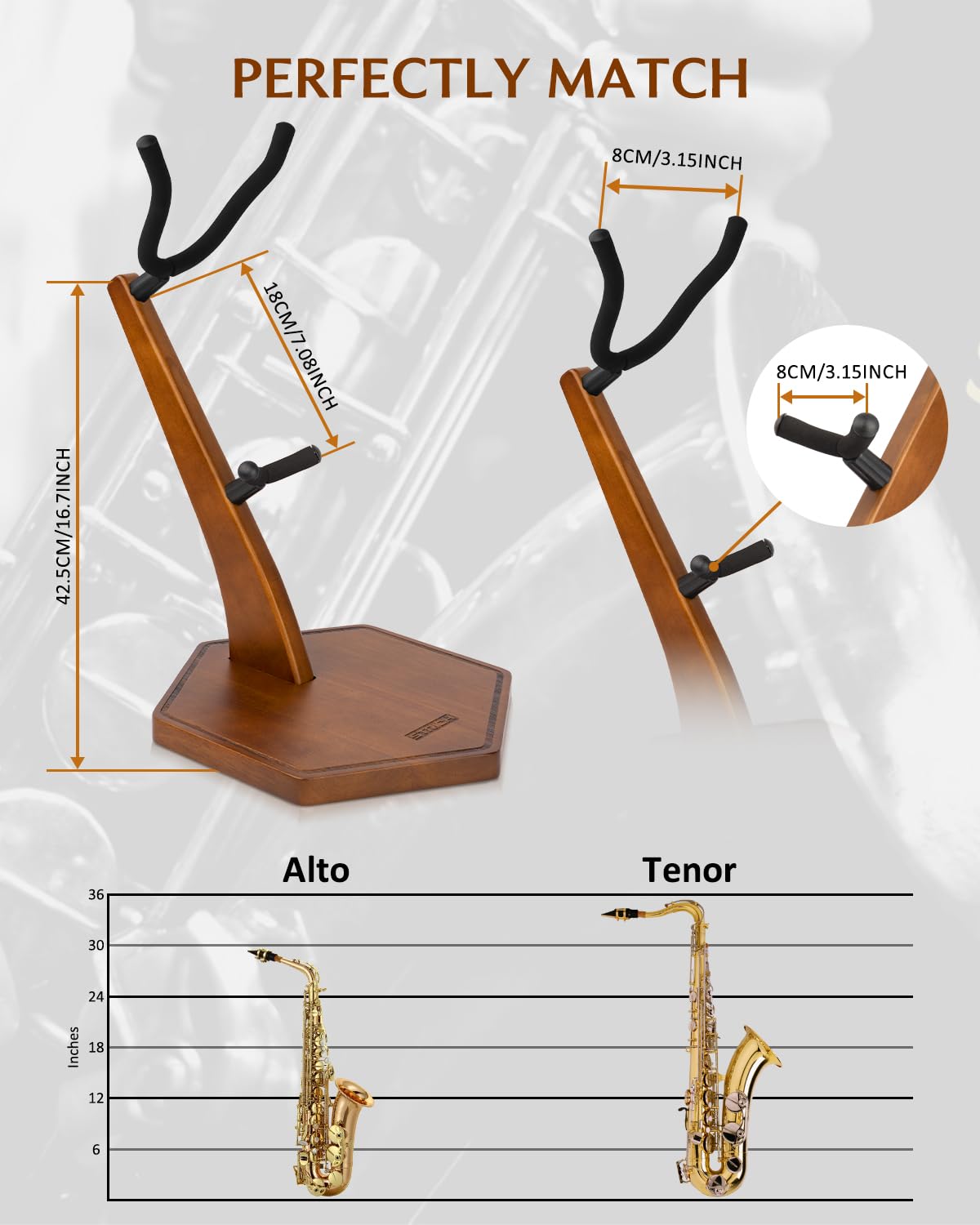 Wooden Saxophone Stand I344494