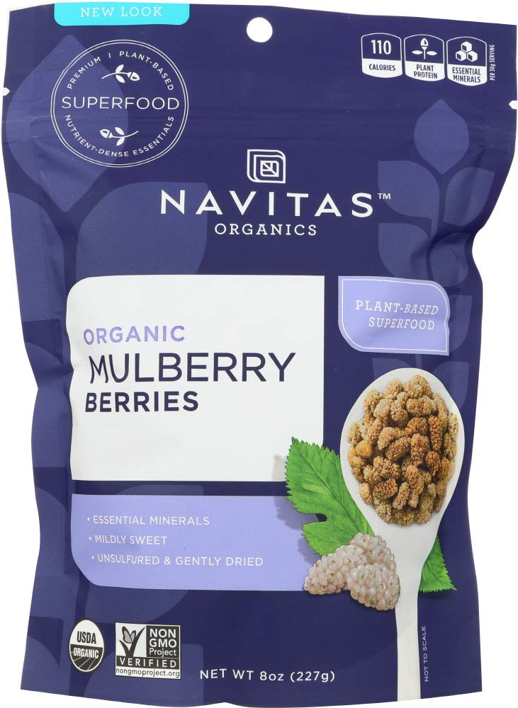 Organic Sun-Dried White Mulberries 8 oz Pack of 4 K4960