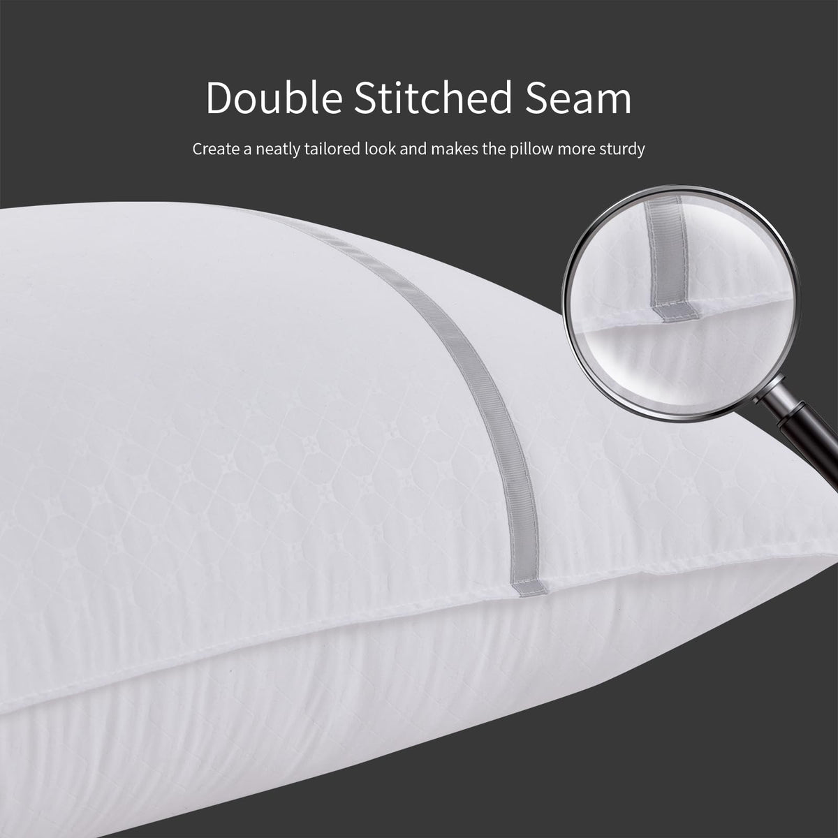 Queen Size Set of 2 Medium Firm Down Alternative Bed Pillows R3189