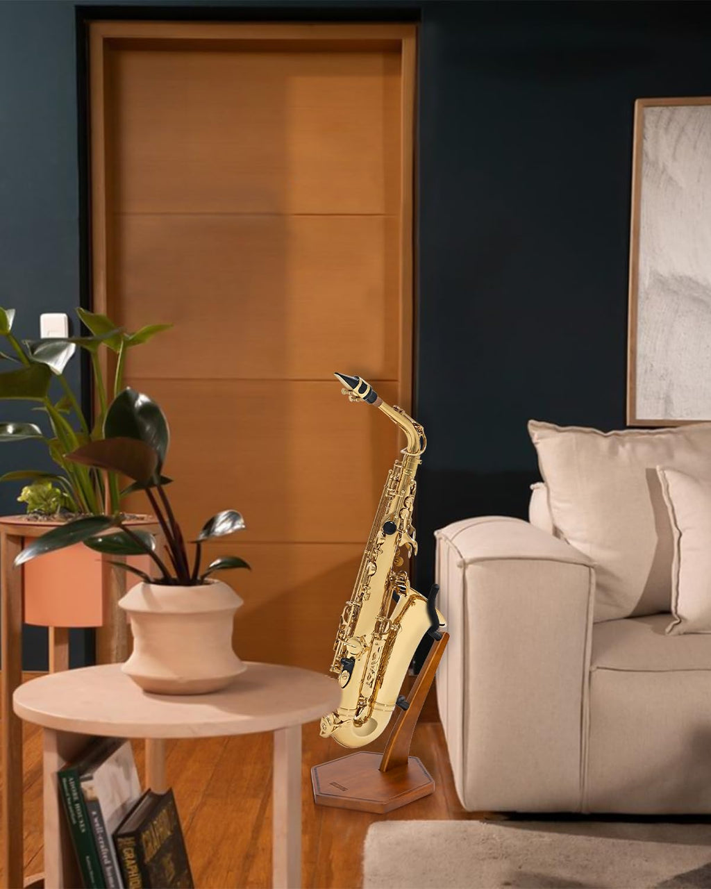 Wooden Saxophone Stand I344494