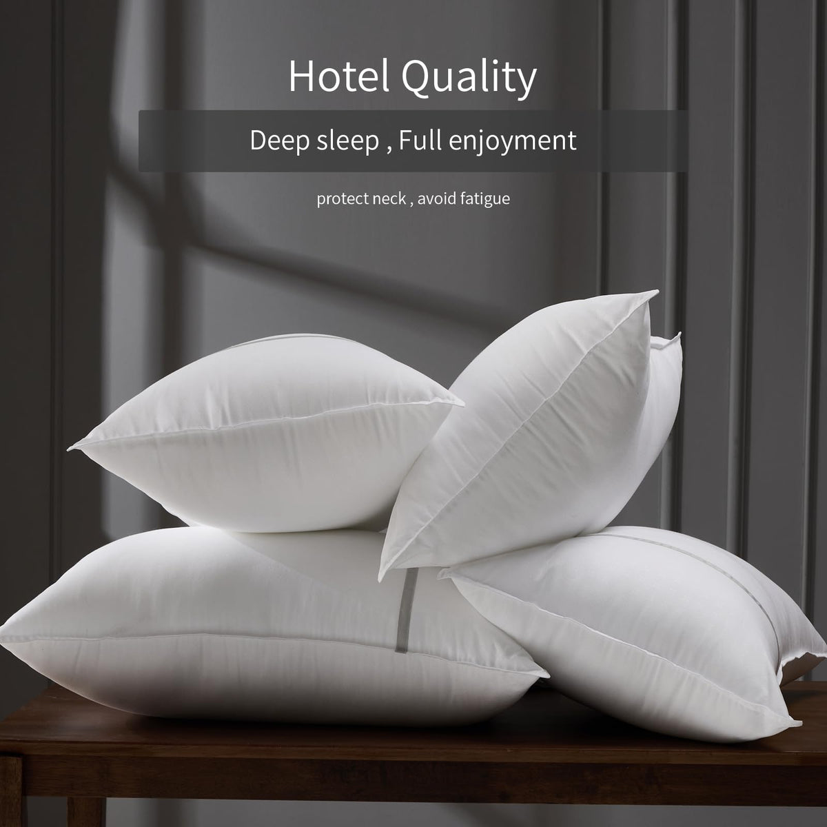 Queen Size Set of 2 Medium Firm Down Alternative Bed Pillows R3189