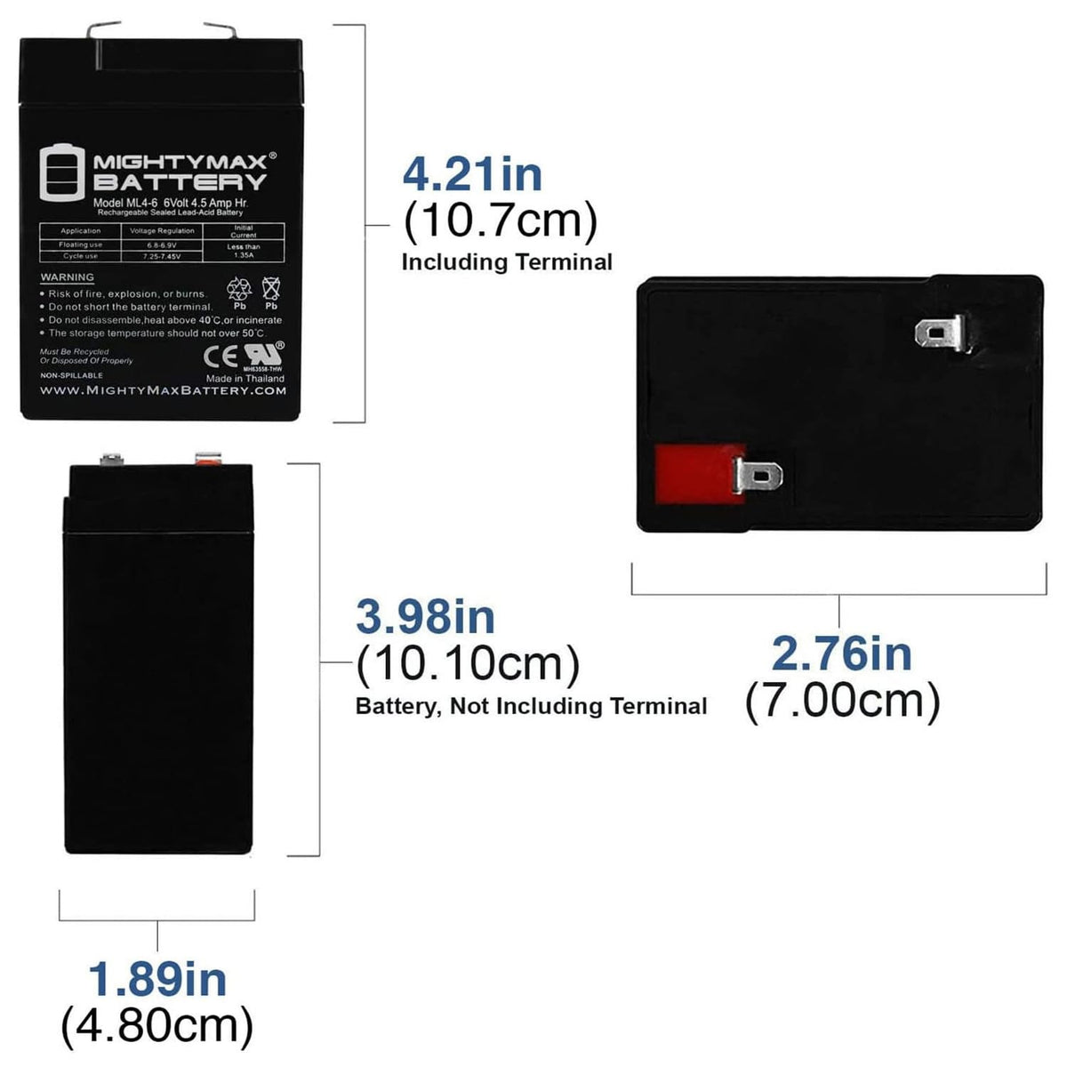 6V 4.5AH SLA Battery 10 Pack U832752