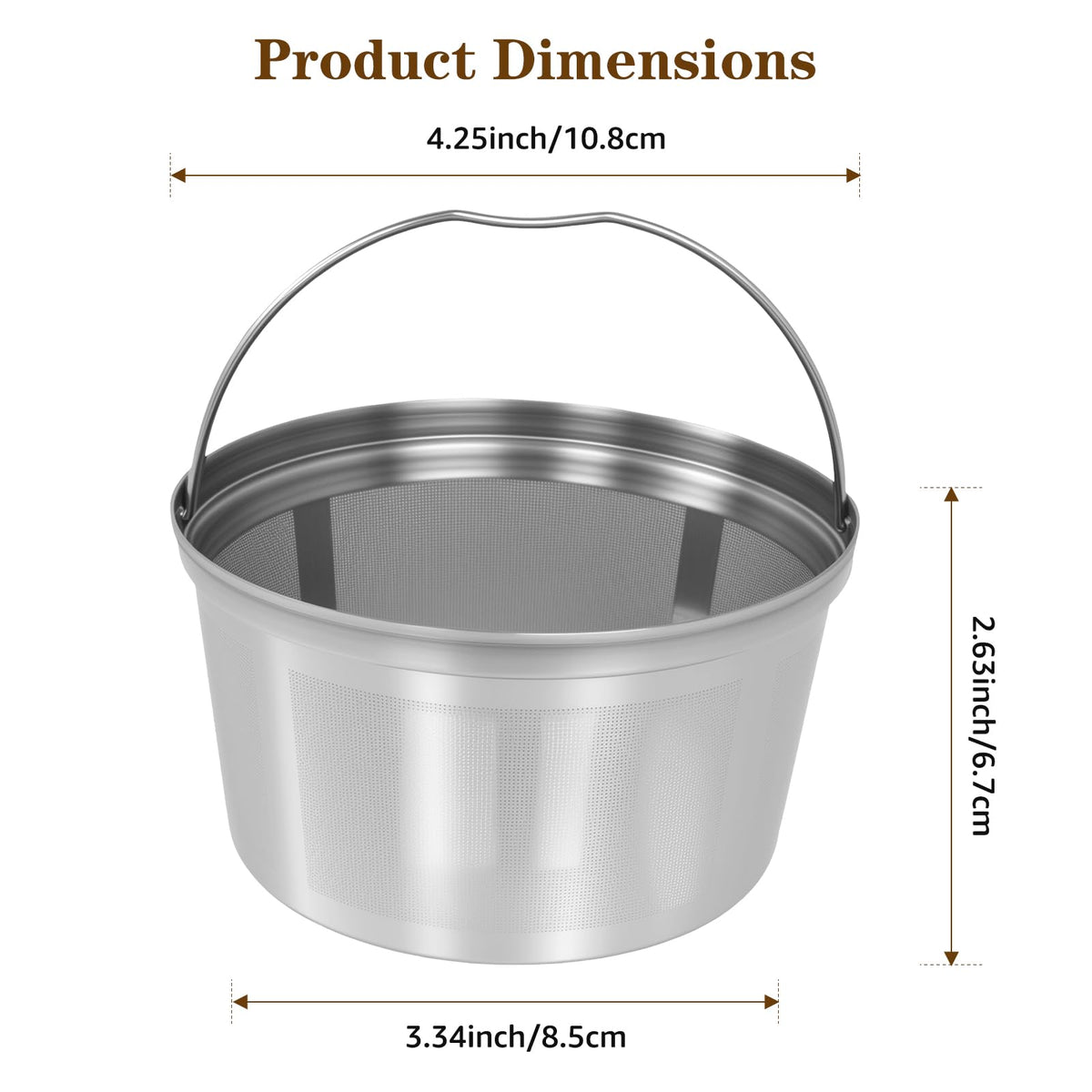 Stainless Steel Reusable Coffee Filter 2 Pack B431