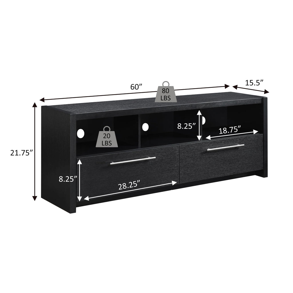 Espresso TV Stand with Storage Cabinets & Shelves K57147