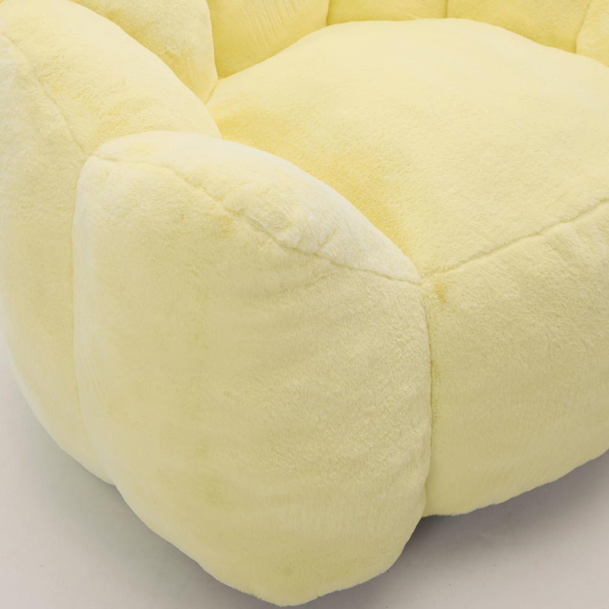Faux Fur Bean Bag Sofa with Memory Foam V647994