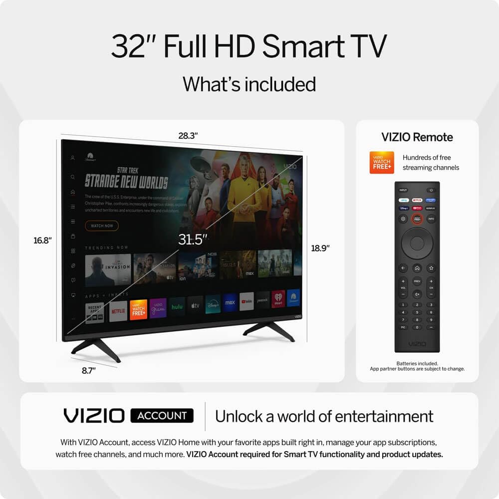 32 Inch Full Array LED Smart HD TV 720p V742893