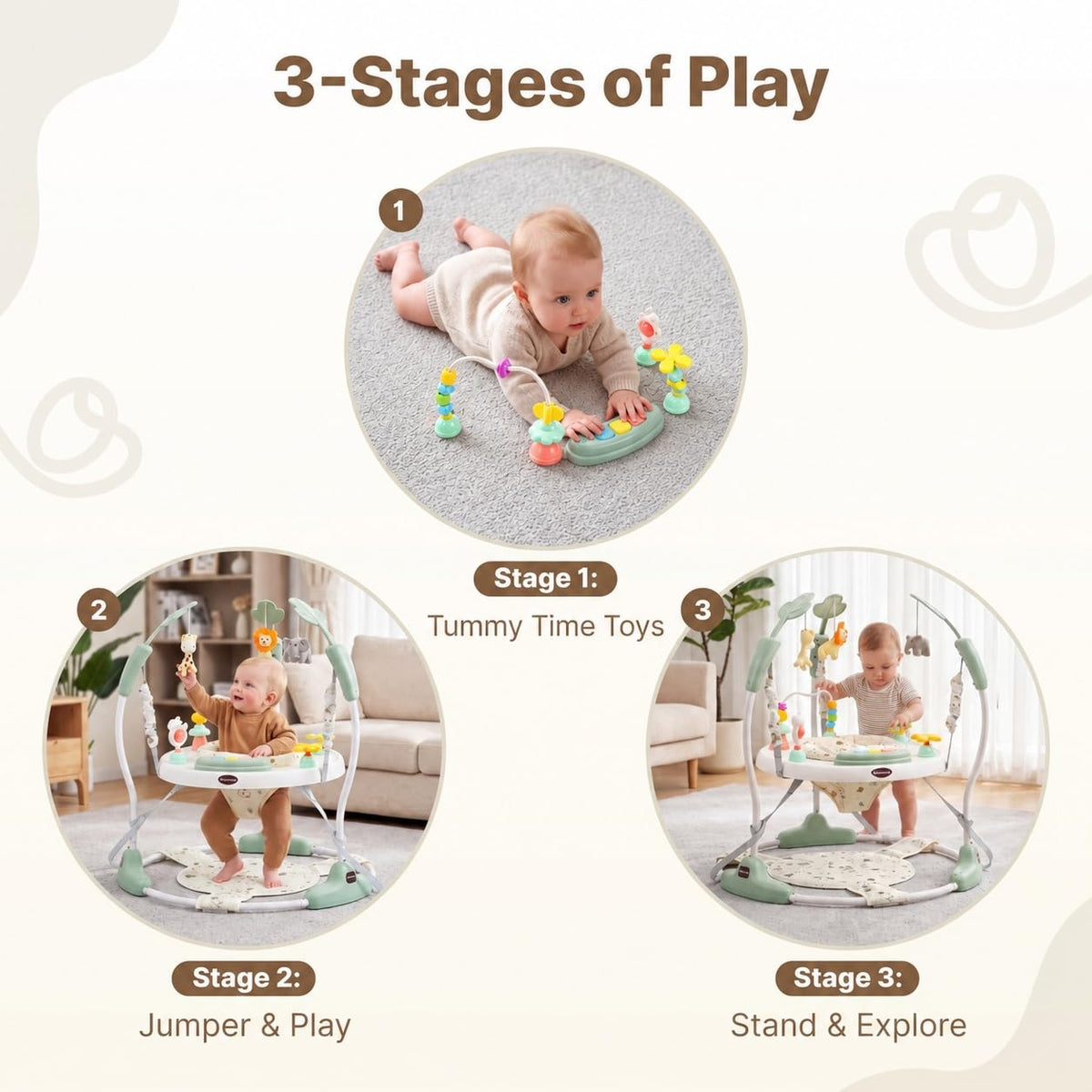 Green 3-in-1 Baby Jumper Activity Center D755973