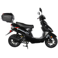 50 Gas Moped with 10" Aluminum Wheels, Rear Trunk, Electric/Kick Start, Black U283