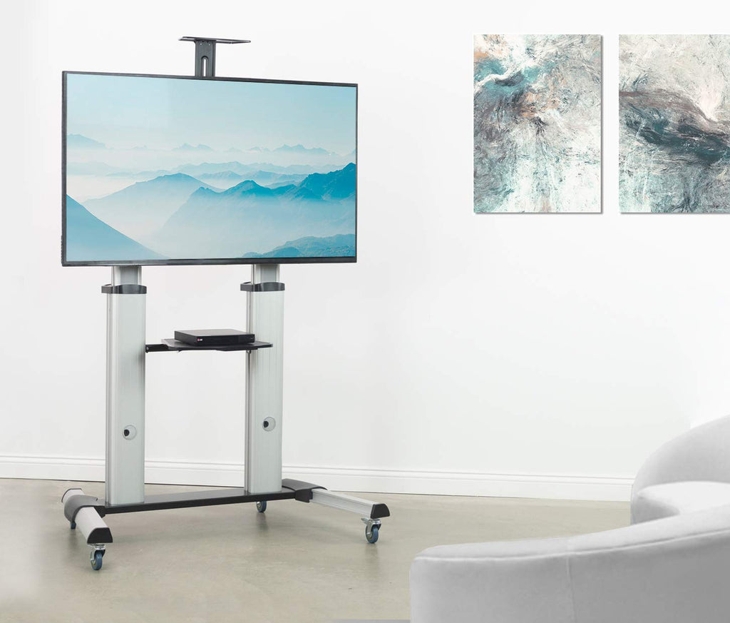 Adjustable Rolling Mobile TV Stand E51350