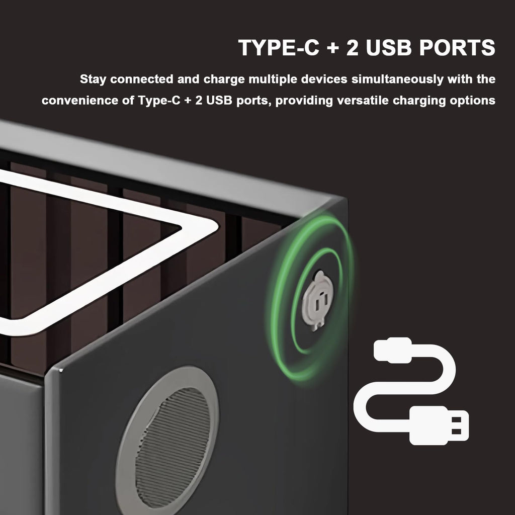 White 3 Drawer Nightstand with Fingerprint Lock and Wireless Charging P39866