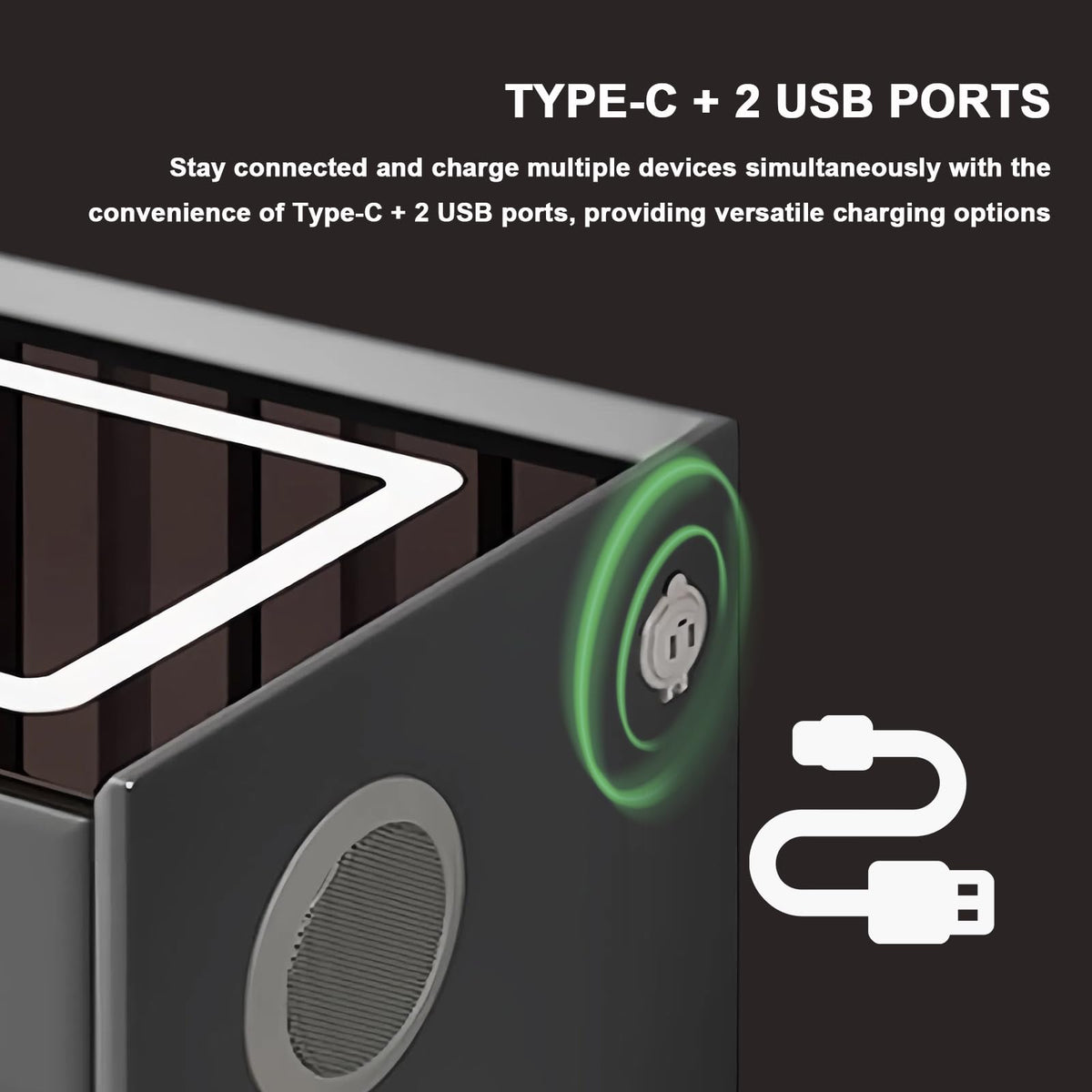 White 3 Drawer Nightstand with Fingerprint Lock and Wireless Charging P39866