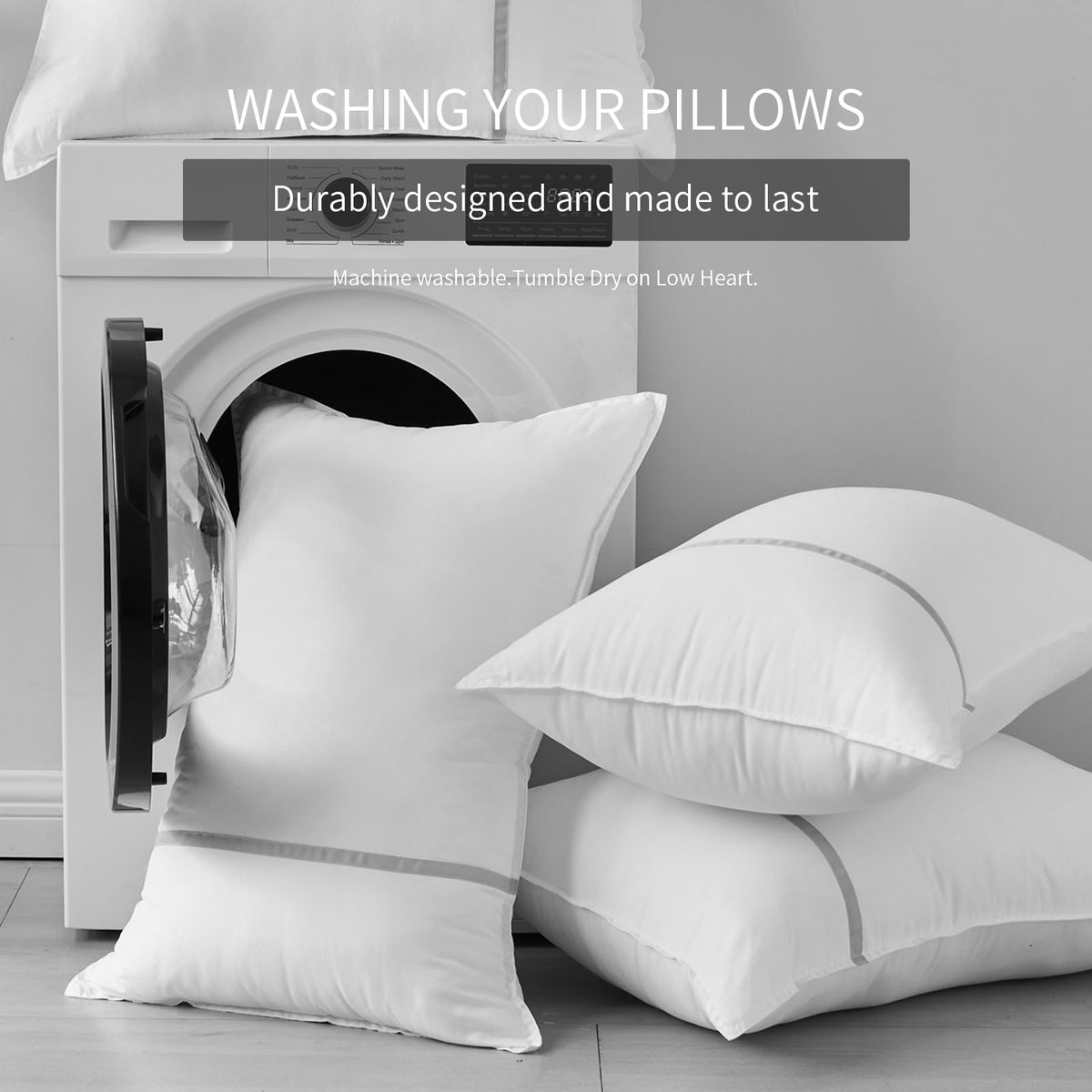 Queen Size Set of 2 Medium Firm Down Alternative Bed Pillows R3189