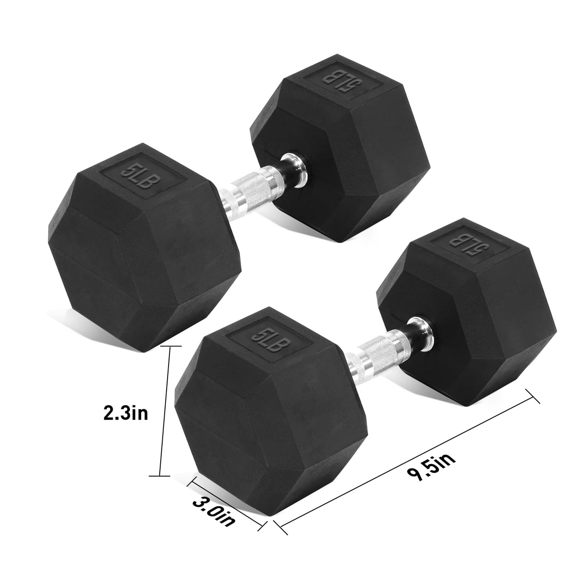 15 lb-550 lb Rubber Hex Dumbbell Set Q520273