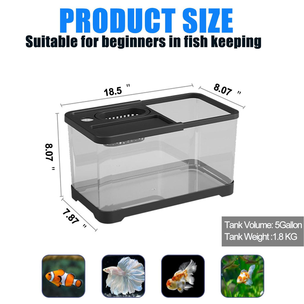 5 Gallon Plastic Fish Tank with Filter and Lid R1616