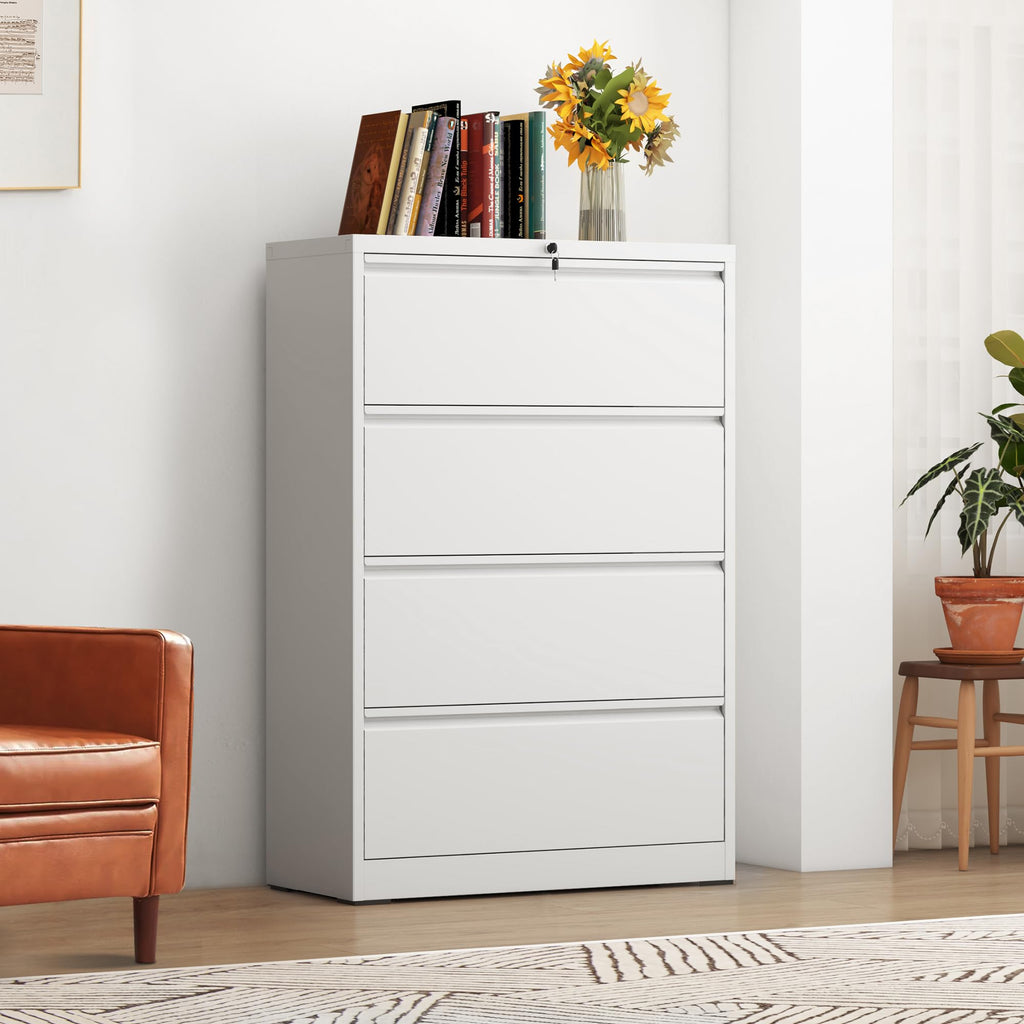 Black 4-Drawer Locking Lateral File Cabinet N45551