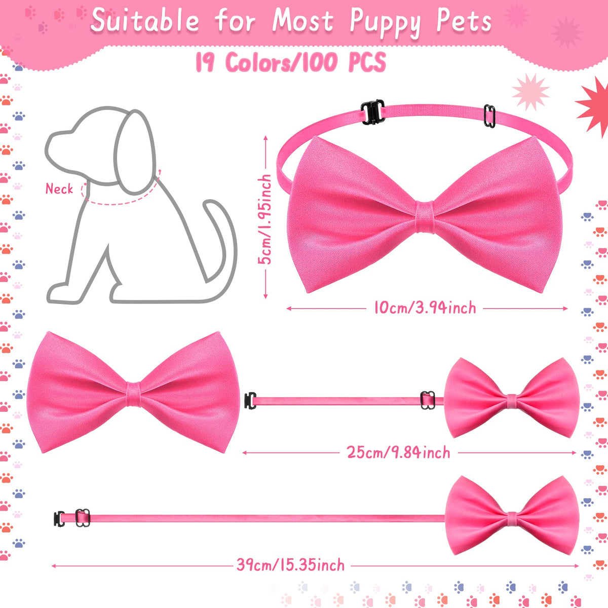 200 Pcs Adjustable Dog Bow Ties Z385691