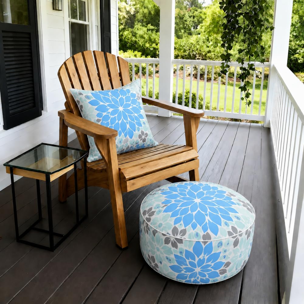 Inflatable Outdoor Ottoman 2 Pack Teal Grey Q115121