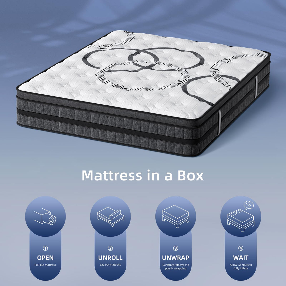 Full Size 12 Inch Medium Firm Hybrid Spring Mattress R144